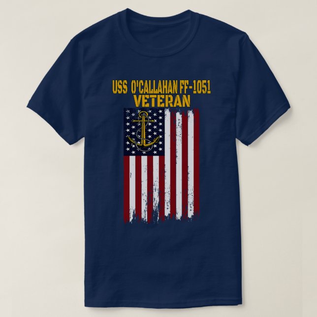 Camiseta USS OCallahan FF1051 Frigate Veterans Day Pais (Frente do Design)
