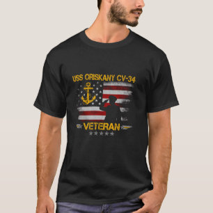 Camiseta USS Oriskany CV 34 Transportadora Veteran Flag V