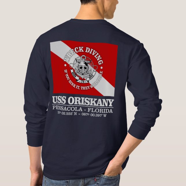 Camiseta USS Oriskany (melhores destroços) (Verso)