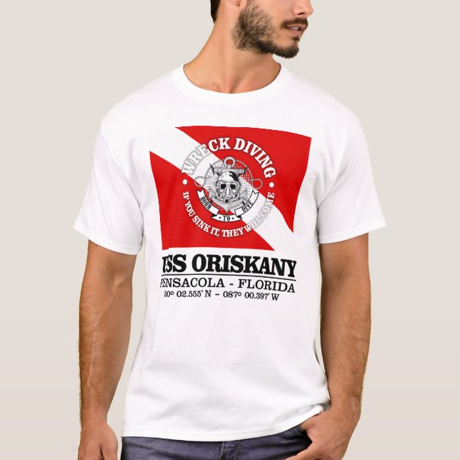 Camiseta USS Oriskany (melhores destroços) (Frente)