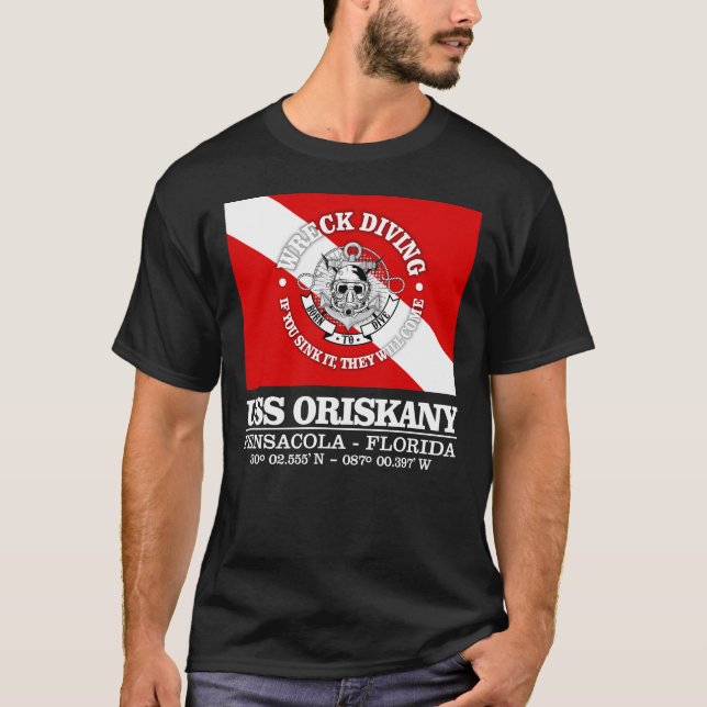 Camiseta USS Oriskany (melhores destroços) (Frente)
