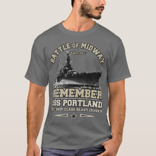 Camiseta USS Portland CA33 Heavy Cruiser marinho vetrans