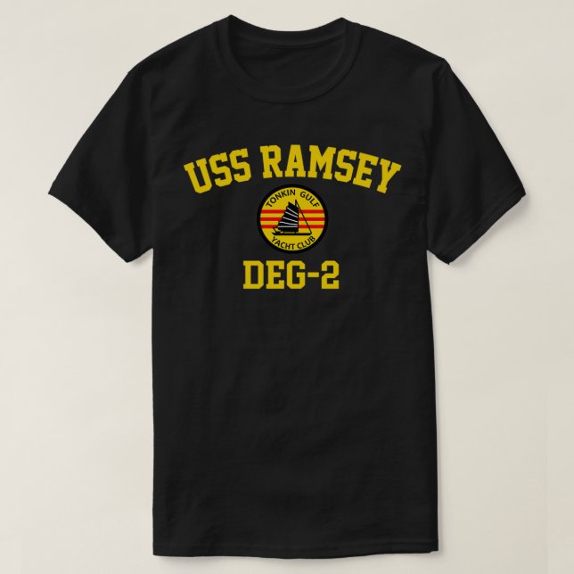 Camiseta USS Ramsey DEG2 Tonkin Golfo Yacht Club  (Frente do Design)