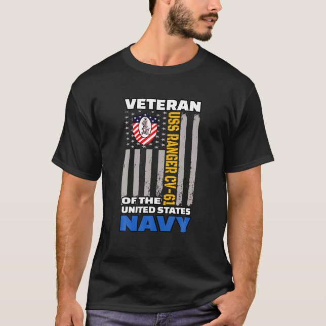 Camiseta USS Ranger CV-61 Transportadora de Aeronaves Veter (Frente)