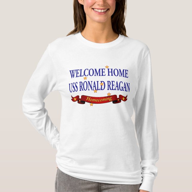 Camiseta USS Ronald Reagan Home bem-vindo (Frente)