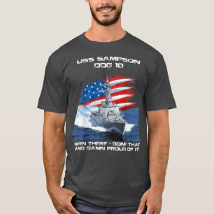 Camiseta USS Sampson DDG10 Destroyer Ship USA Flag Veteran