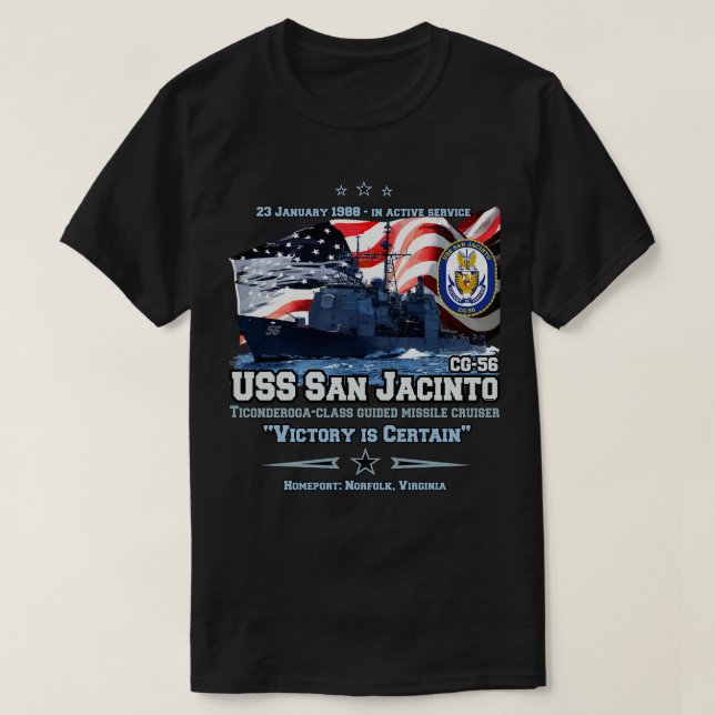 Camiseta USS San Jacinto CG56 Cruiser (Frente do Design)