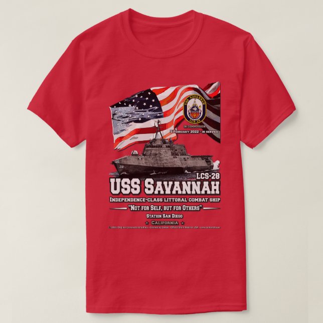 Camiseta USS Savannah LCS28 navio de combate litoral (Frente do Design)