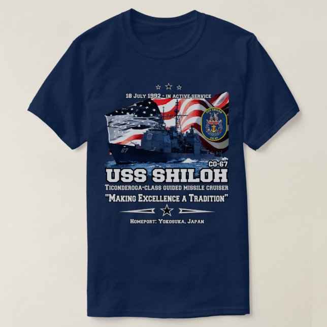 Camiseta USS Shiloh CG67 CRUISER (Frente do Design)