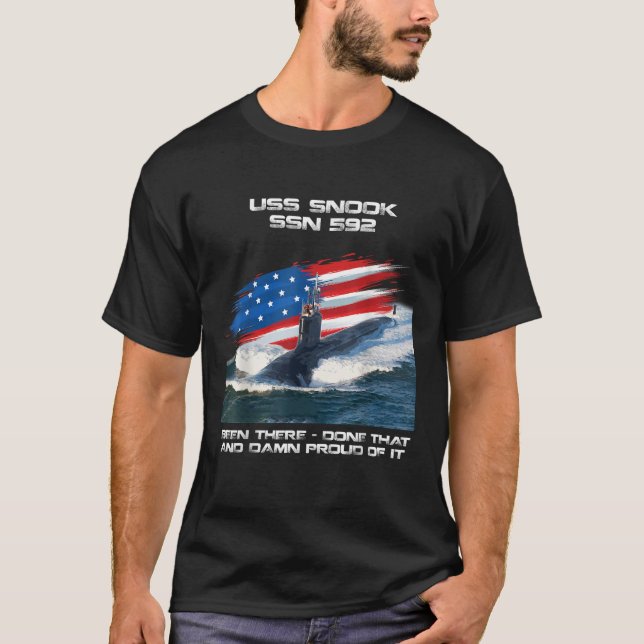 Camiseta USS Snook SSN 592 American Flag Submarino Veterano (Frente)