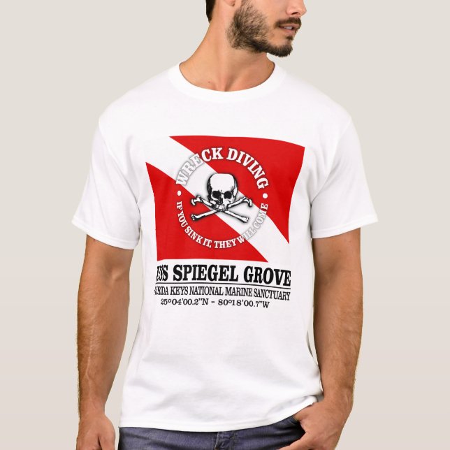 Camiseta USS Spiegel Grove (melhores destroços) (Frente)