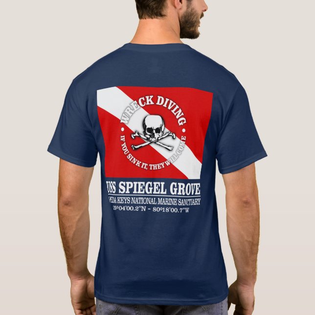 Camiseta USS Spiegel Grove (melhores destroços) (Verso)
