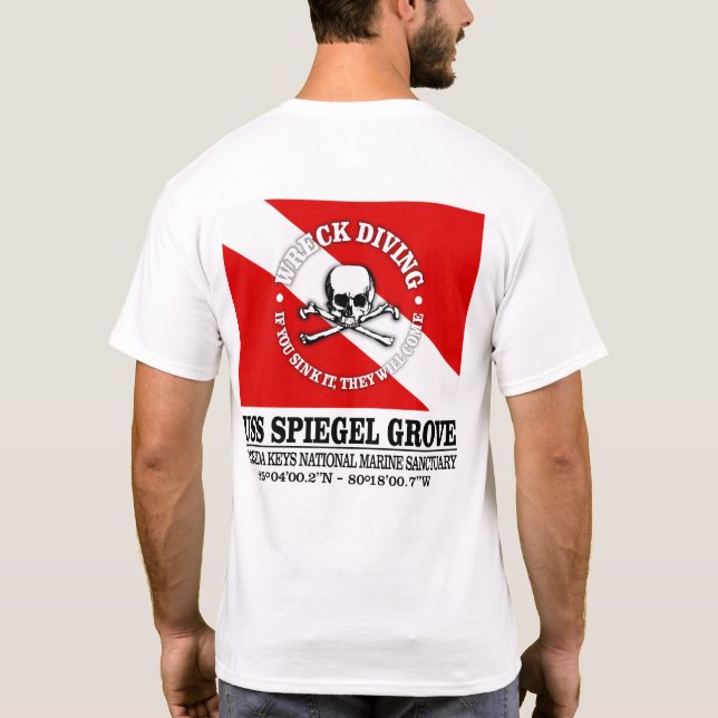 Camiseta USS Spiegel Grove (melhores destroços) (Verso)