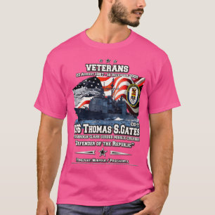 Camiseta USS Thomas S Gates CG51 Veteranos Cruiser dos EUA