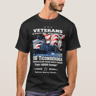 Camiseta USS Ticondeprecia DDGCG47 cruzador de mísseis guid
