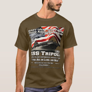 Camiseta USS Tripoli LHA7, veteranos de ataque anfíbios
