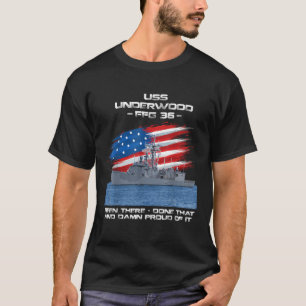 Camiseta USS Underwood FFG 36 Classe Frigate American Flag