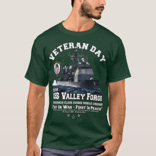 Camiseta USS Valley Forge CG50 Veteranos Cruiser dos EUA