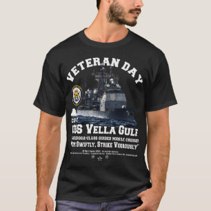 Camiseta USS Vella Golfo CG72 Veteranos Cruizadores Marinho