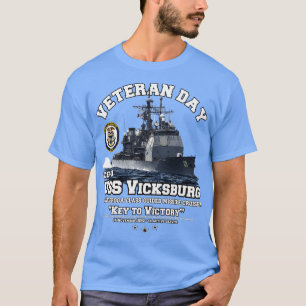 Camiseta USS Vicksburg CG69 veteranos do cruzador Marinho d