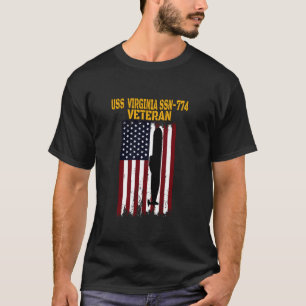 Camiseta USS Virginia SSN 774 Submarino Veteranos Dia Pai