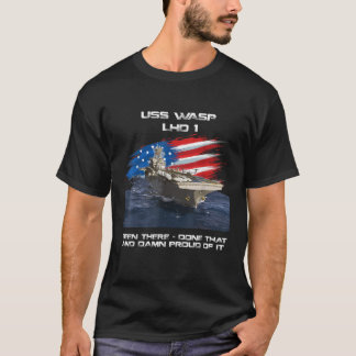 Camiseta USS Wasp LHD 1 Assalto Anfíbio Navio Veterano EUA