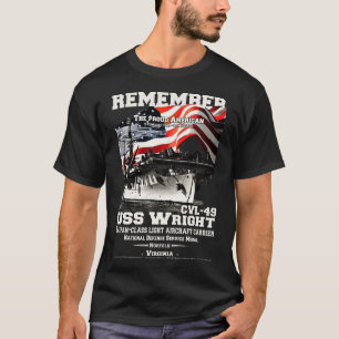 Camiseta USS Wright CVL49 veteranos porta-aviões ligeiros