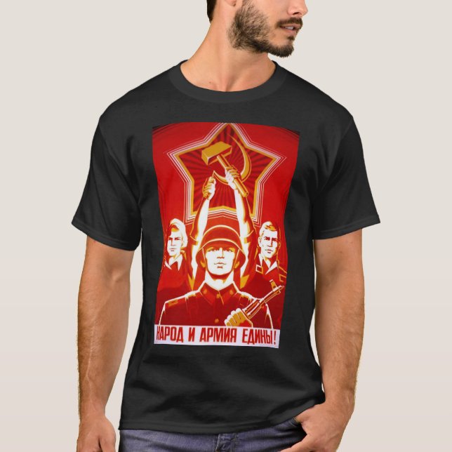 Camiseta USSR CCCP Guerra Fria União Soviética de Propagand (Frente)