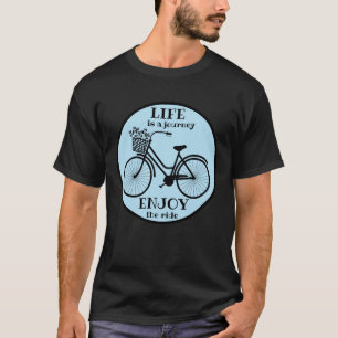 Camiseta Usufrua da citação azul de bicicleta