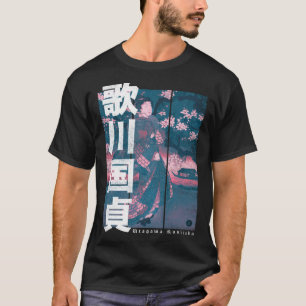 Camiseta Utagawa Kunisada Woman River Japan Cherry Blossoms