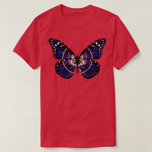 Camiseta Utah Flag Butterfly Gift para Utahn de Utah UT (Frente do Design)