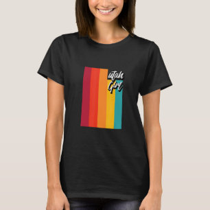 Camiseta Utah Girl Home State Retro 70s Stripes Utah Us Sta