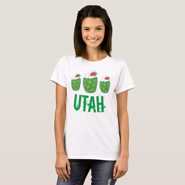 Camiseta UTAH Green Gelatin Dessert Parfait Strawberry Comi (Frente Completa)