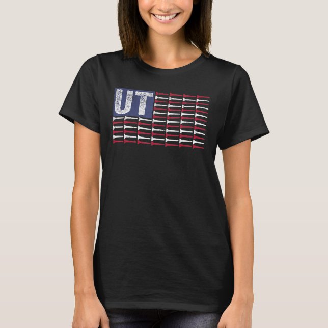Camiseta Utah Home State Ut American Flag Patriotic Golf (Frente)
