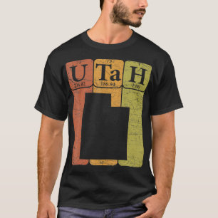 Camiseta Utah Periódicos Elementos de Mesa Estado Do Mapa D