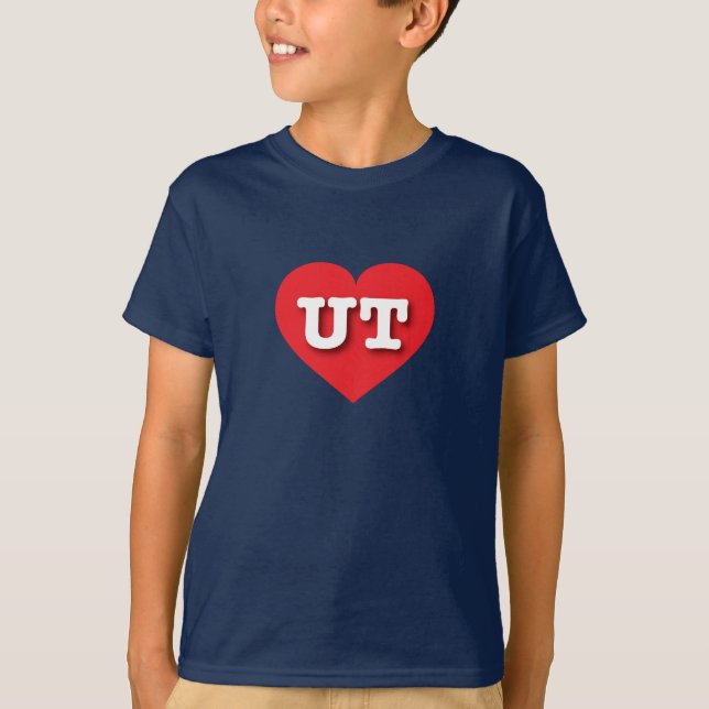 Camiseta Utah Red Heart - Eu amo UT (Frente)