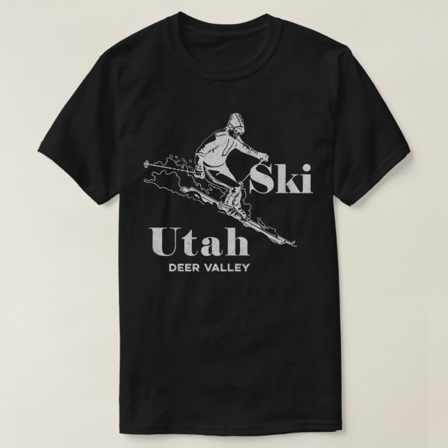Camiseta Utah Skiing Deer Valley Ski (Frente do Design)