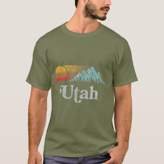 Camiseta Utah Vintage Mountain Sunset Eighties Retro