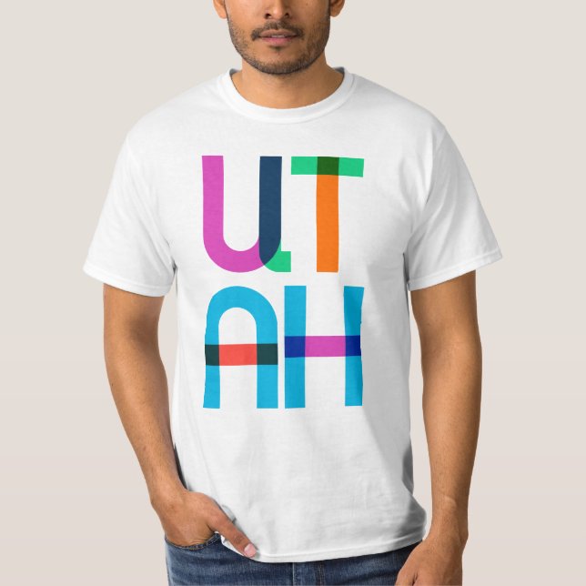 Camiseta Utah Vintage Retro Colorful 80s Pop Art (Frente)