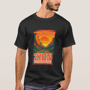 Camiseta Utah Zion Parque Nacional Canyon Pôr do Sol Retro