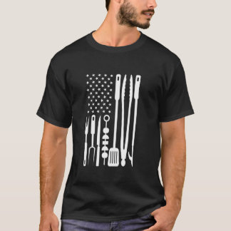Camiseta Utensil de CHURRASCO de Griling Patriótico EUA Fla