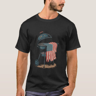 Camiseta Utensílio de Churrasco Patriótico Bandeira dos EUA