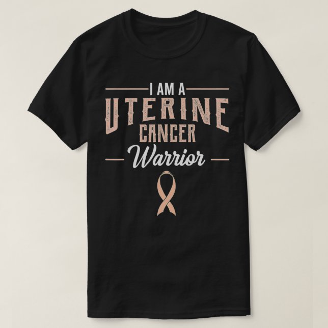 Camiseta Uterine Cancer Awarness Womb Endometrial Warritor (Frente do Design)