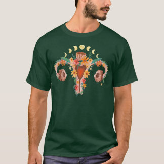 Camiseta Útero com Flores e Fases da Lua Retrovagina