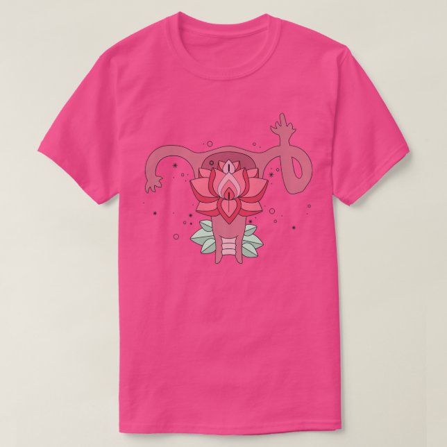 Camiseta Uterus Mostra Feminismo De Dedo Médio6045 (Frente do Design)