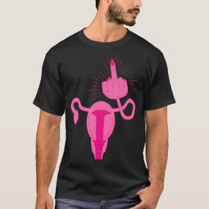 Camiseta Uterus Mostra Feminismo de Dedos Médios