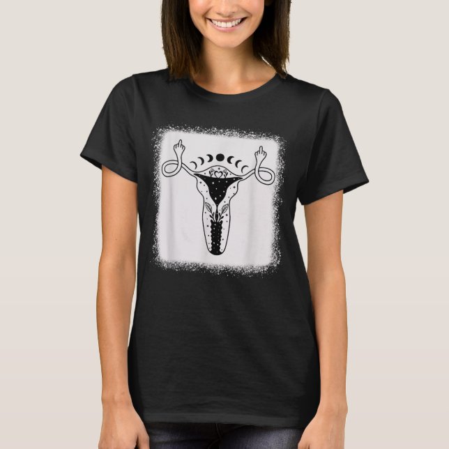 Camiseta Uterus Mostra Feminista De Dedo Médio Pro Choice W (Frente)
