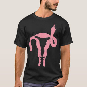 Camiseta Uterus Mostra Presente Feminista de Dedo Médio