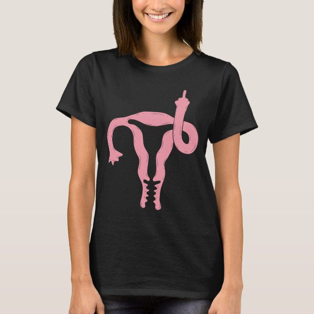 Camiseta Uterus Shows Middle Finger Feminist Feminism (Frente)