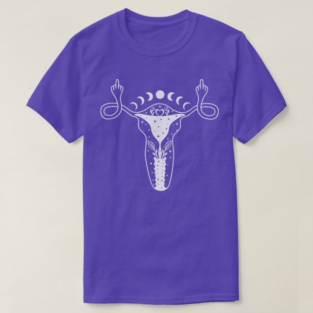 Camiseta Uterus Shows Middle Finger Feminist Pro Choice Wom (Frente do Design)